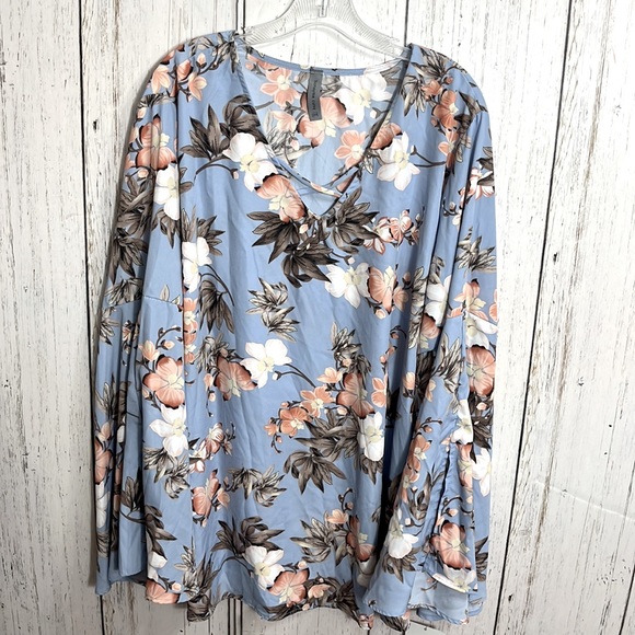 NWT honeyme curvy floral print bell sleeve top XXXL - Picture 11 of 11